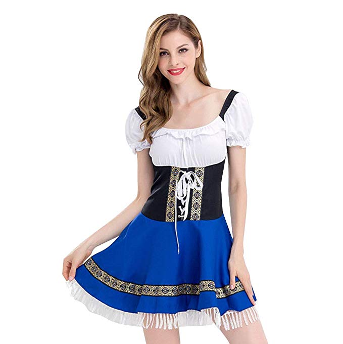 Amazon.com: MIARHB Traditionella Dirndl-klänningar för kvinnor Blus Cosplay