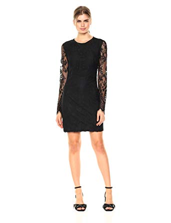 Amazon.com: Wild Meadow Damer Stretch Lace Mini Dress S Black