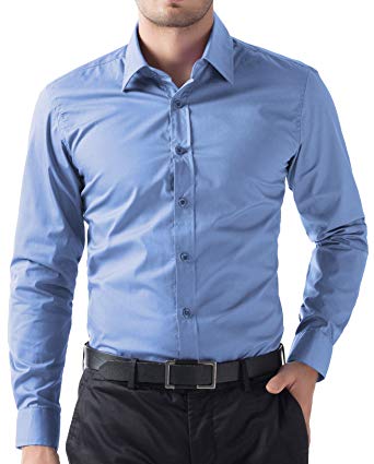 PAUL JONES Business Casual långärmade klänningskjortor för män på Amazon