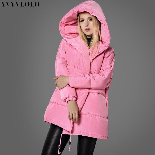 YVYVLOLO frauen Winter Jacke Rosa mädchen mantel 2017 Neue art und