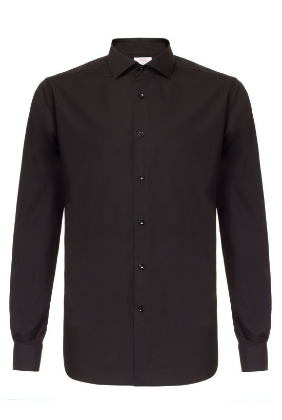Svart klänningskjorta |  Herr All Black Dress Shirt |  OppoSuits