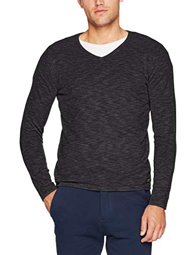 Tom Tailor Basic V-ringad tröja för män, grå (Cyber ​​Grey 2740