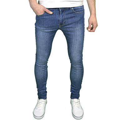 Enzo Mens Designer Super Stretch Skinny Fit Jeans hos Amazon Men's
