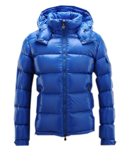 Moncler Maya Vinter Dunjacka Män Tyg Slät Blå $222,99