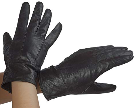 Klassiska svarta läderhandskar för kvinnor med Thinsulate-foder från DEBRA