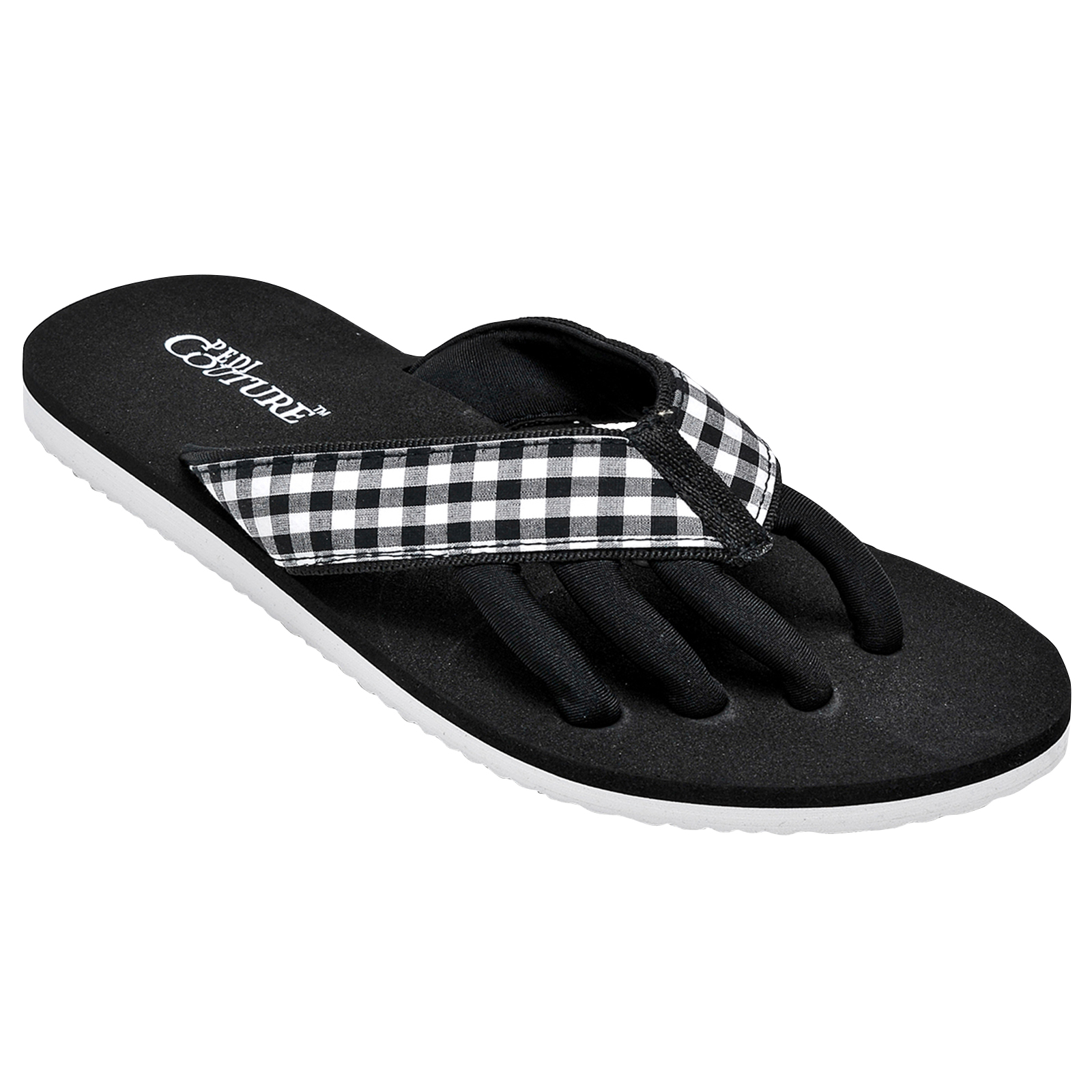 PEDI COUTURE NYHET Gingham Pedicure Spa Toe Separator Sandal för kvinnor