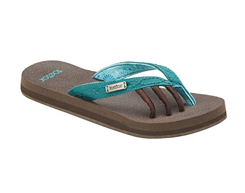 Amazon.com: toesox Dam Serena Five Toe Sandals (Aqua) Storlek: 5