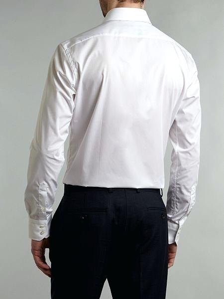 Enzo Shirts Boss Chambray Cotton Dress Shirt Normal Fit Mörkgrå