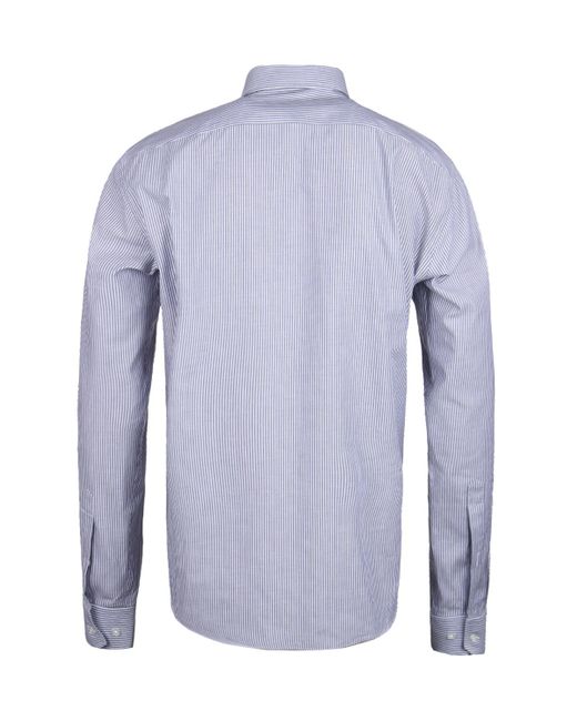 Lyst - BOSS Enzo Navy & White Stripe Regular Fit Cotton Shirt i
