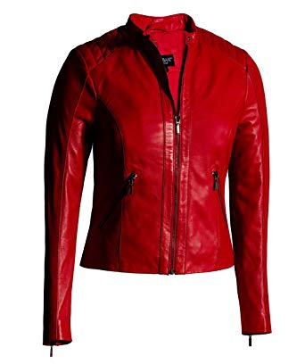 Corbani Röd skinnjacka för kvinnor Moto Fashion - Äkta läder
