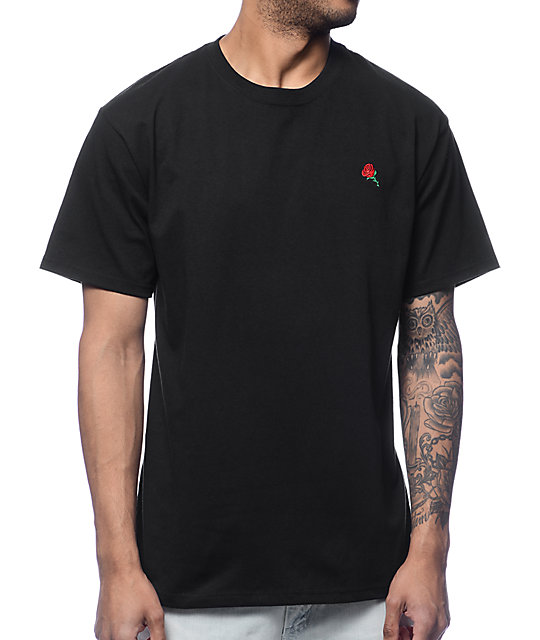 Empyre Rose Broderi Svart T-shirt |  Zumiez