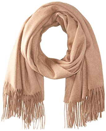 Sofia Cashmere Dam 100% Cashmere Fringed Stole Scarf, Svart, One