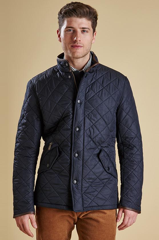 Barbour Powell Män Navy Quilted Jacket - Smyths Country Sports