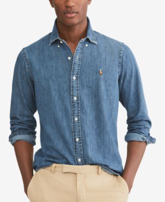 Polo Ralph Lauren Jeansskjorta med klassisk passform för män & recensioner - Casual