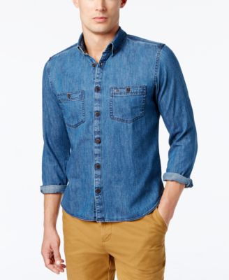 Tommy Hilfiger Klassisk jeansskjorta för män & recensioner - Casual Button