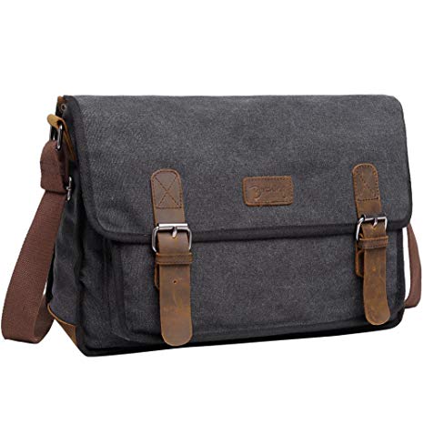 Amazon.com: Canvas Messenger Shoulder Bag för män, Berchirly 14 tum