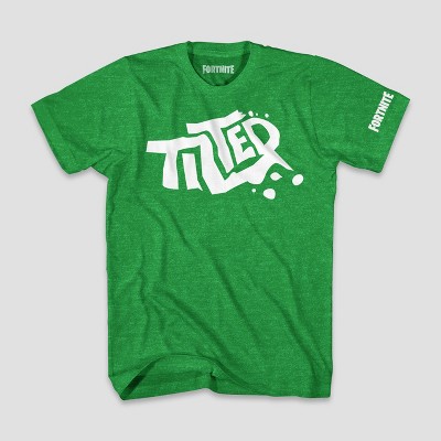 Pojkar Fortnite lutad logotyp kortärmad T-shirt - Grön Ljung : Mål