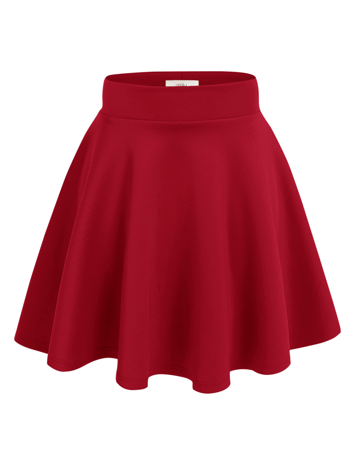 Simlu - Simlu Röd Skaterkjol för kvinnor, A Line utsvängd kjol Reg