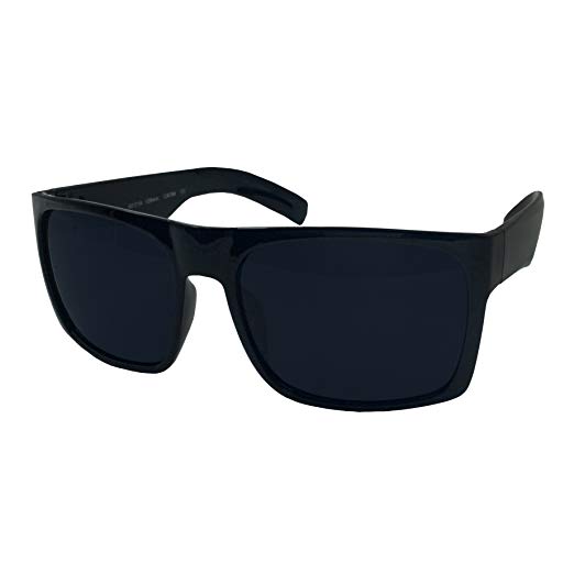 Amazon.com: Svarta solglasögon med stor bred ram för män - extra stora