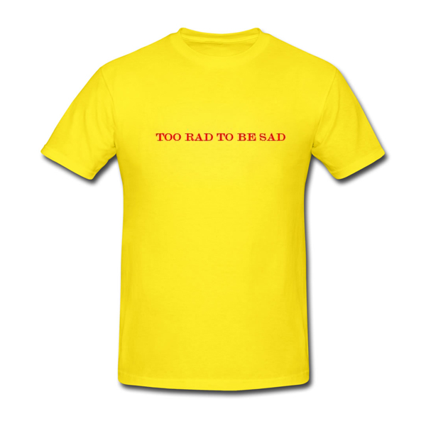 För rad för att vara ledsen gul T-shirt