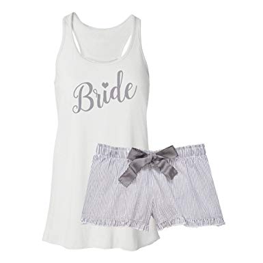 Classy Bride Bride Pyjamas Set - Silver i Amazon Damkläderbutik: