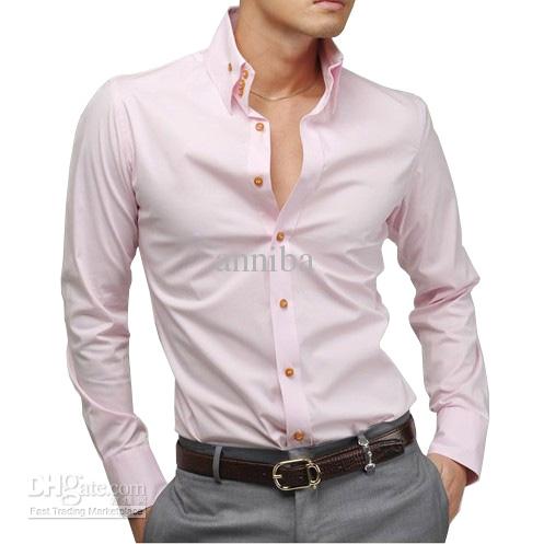 2019 2013 ny stilig Slim Fit-skjorta med hög krage för män Busniess