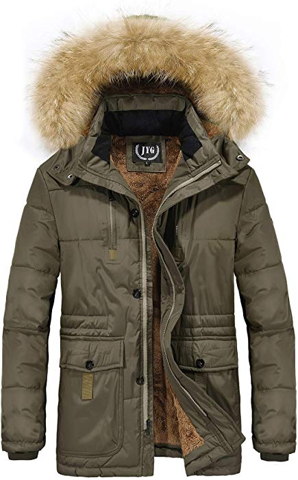 JYG Winter Thicken Coat Quiltad Pufferjacka för män med avtagbar