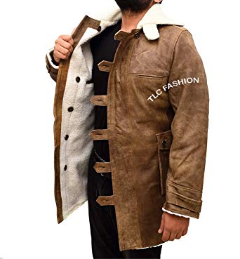 TLCFashion Bane Distressed Brown Bomberjacka-Winter Shearling Coat