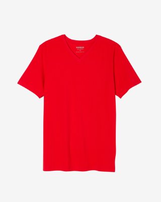 Smal t-shirt med V-ringad stretch |  uttrycka