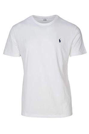 Amazon.com: RALPH LAUREN Polo T-shirt herr med rund hals (Medium, Vit