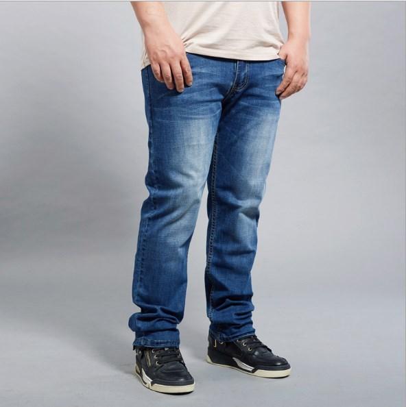 Stretch tunna jeans sommar 2019 för män Plus storlek 44 46 48 Vår höst
