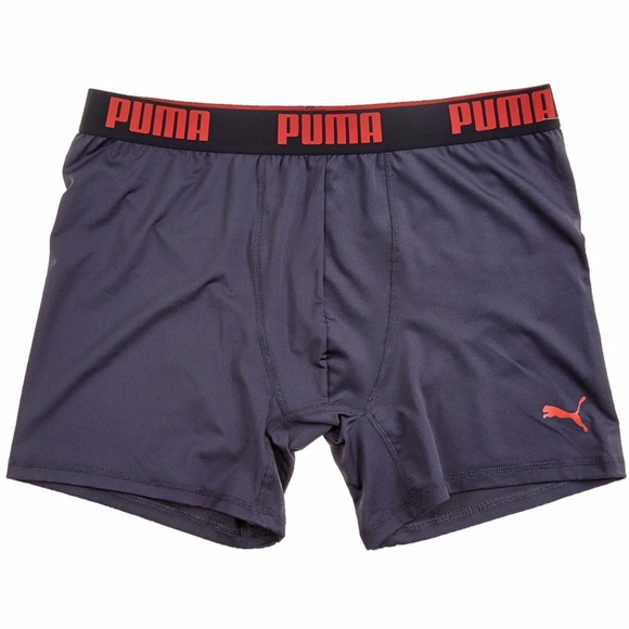Puma Underkläder & Strumpor |  Herrlogotyp midja boxershorts grårödsvart
