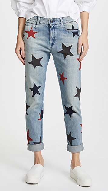 Stella McCartney The Skinny Boyfriend Jeans med stjärnor |  SHOPBOP