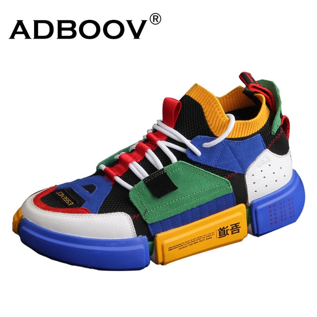 ADBOOV Brand Retro High Top Sneakers Män Blandade Färger Designer Skor