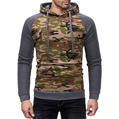 Amazon.com: Huvtröjor för herr, Cool Camouflage Huvtröja Splitsad