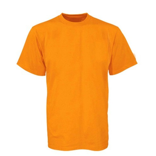 Vanlig orange T-shirt med rund hals i bomull, storlek: Medium, 150 Rs/st
