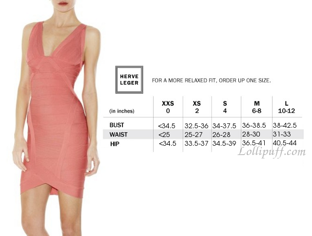 Herve Leger Storleksguide