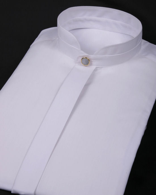 WHITE MANDARIN COLLAR Shirt - Skjortor Herr Outfitters Mandarin Collar