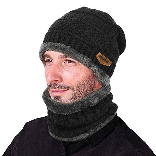 Amazon.com: VBIGER 2-delad vintermössa Scarf Set Warm Hat Thick