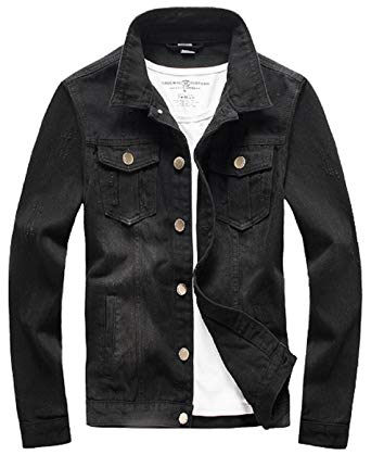 XueYin jeansjacka för män Slim Fit i Amazons herrklädesbutik: