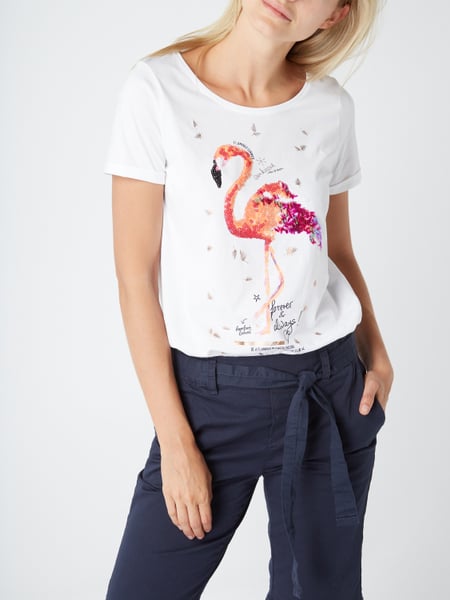 STREET-ONE T-shirt med Motiv-Print i Weiß online köp onlinebutik