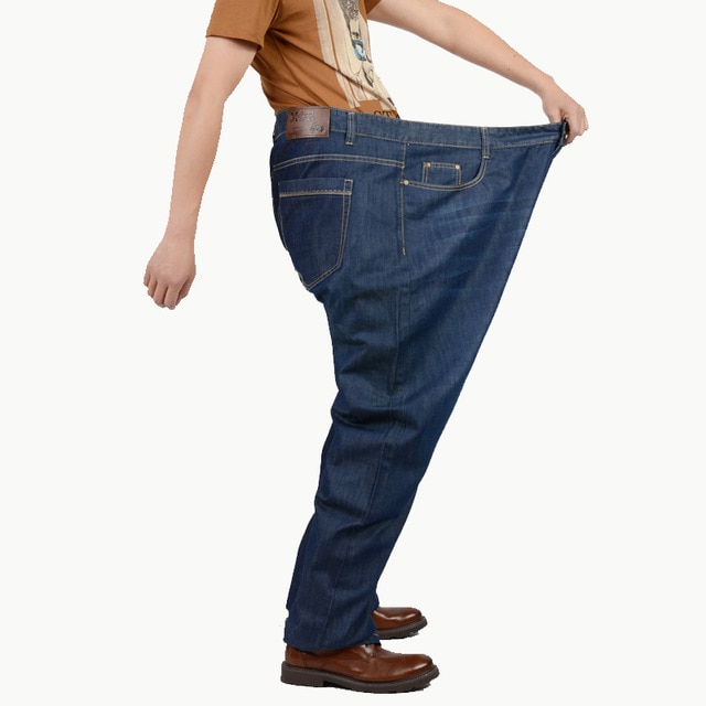 Plus Size 32 52 2016 Nya jeans Herrmode Bomull Mitt Midja Rak