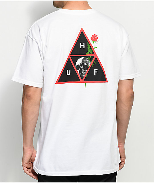 HUF Rosa Calvaria Triple Triangle Vit T-shirt |  Zumiez