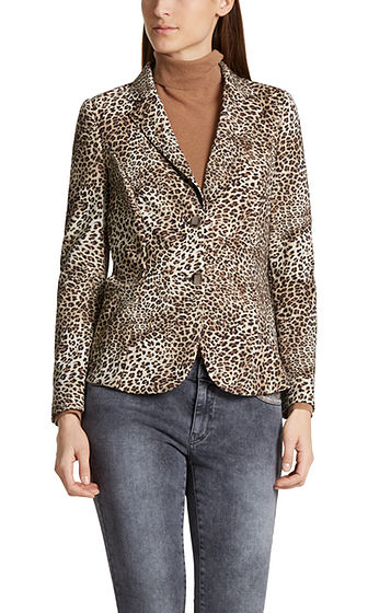 Leopard kavaj i neopren |  marc-cain.com/en