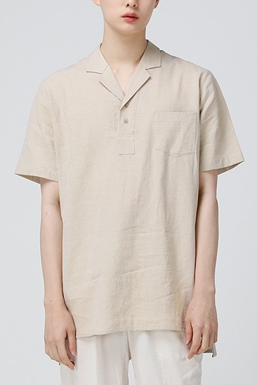 Linne Lapel Collar Shirt till salu |  Casual skjortor för män |  KODNING