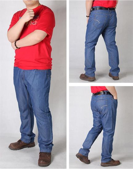 China P1155 Summer Thin Plus Size 38-50 Men Long Loose Jeans - Kina