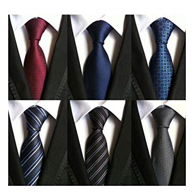 WeiShang Lot 6 ST Klassisk 100 % sidenslips för män vävd slips