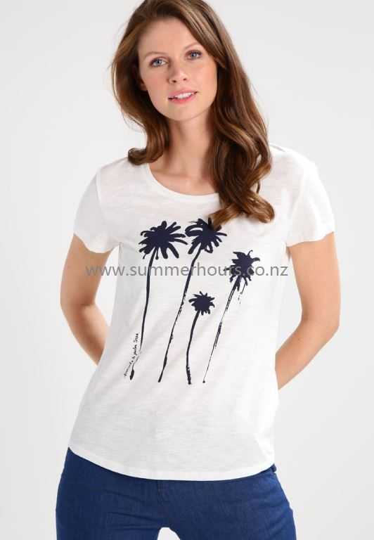 T-shirt med tryck för kvinnor |  Off White TOM TAILOR DENIM Mode T-shirts