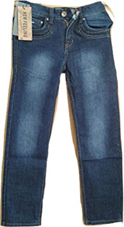 Jeans med raka ben för pojkar New Feeling N & S Storlek 152 Blå: Amazon.co