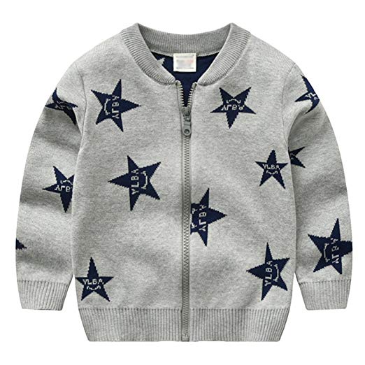 Amazon.com: Happy childhood Baby Boys Dragkedja Cardigan Sweater Star